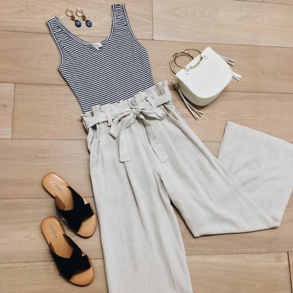 Sadie & Sage Pants - Sadie and Sage cream linen pants